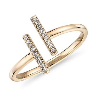 Blue Nile Delicate Pave Split Bar Diamond Fashion Ring in 14k Yellow Gold