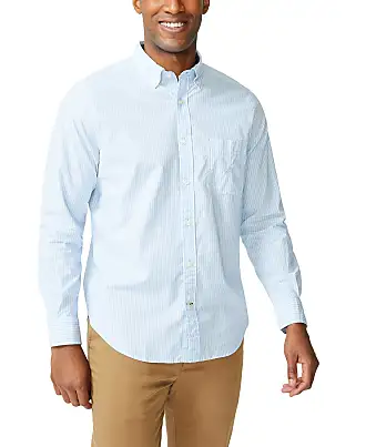 Nautica mens Classic Fit Stretch Solid Long Sleeve Button Down