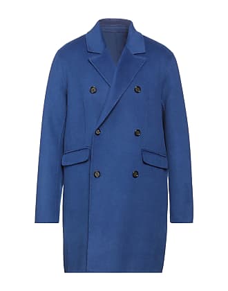 Manteau long Laines Tonello pour homme en coloris Bleu Homme Vêtements Manteaux Manteaux longs et manteaux dhiver 