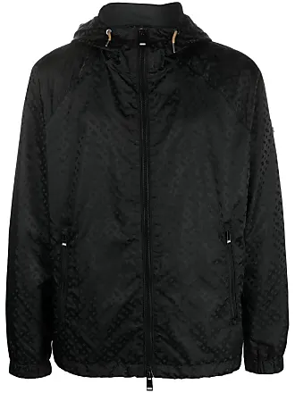 Hugo Boss Regular-Fit Jacket in Monogram-Embossed Cotton Denim- Black | Men's Casual Jackets Size L