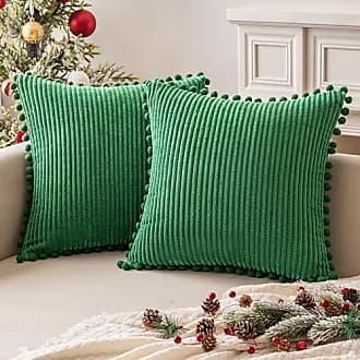 MIULEE Pack of 2 Couch Throw Pillow Covers 18x18 Inch Soft Sage Green  Chenille Pillow Covers for Sofa Living Room Solid Dyed Pillow Cases