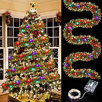 100 Feet Christmas Tree Garland Beads, 2 Sizes Christmas Garland Tree  Decoration, Hanging Beads Trim Strand Chain Roll for Xmas Holiday Home  Mantle