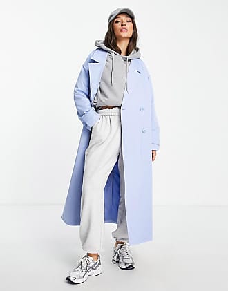 Sara Battaglia Logo Trench Coat in Light Blue Blue Womens Clothing Coats Raincoats and trench coats 