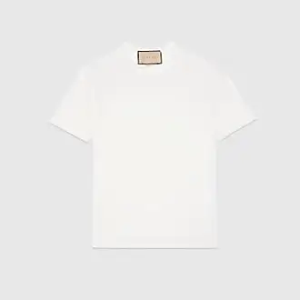 GUCCI Cotton Jersey T-shirt With Embroidery, Size XS, Beige, Ready-to-wear