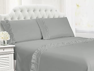 Charcoal Grey/Silver Queen BSSS4-004 Swift Home Unique Cozy Reversible Mink Blanket 4-Piece Microfiber Bed Sheet Set 