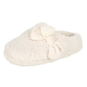 Jessica Simpson Girls Slip-On Clogs Fuzzy Comfy Warm Memory Foam Sherpa Slippers with Satin Bow 