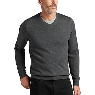 Grey Full Sleeve V Neck Mens Sweater