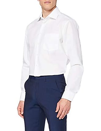 Seidensticker Herren Business Bügelfreies Hemd mit geradem Schnitt-Regular Fit Langarm-Kent-Kragen-Brusttasche-100% Baumwolle