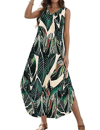 Zilcremo Women 2023 Summer Sleeveless Dress Casual V Neck Loose Split  Tshirt Long Dresses : : Clothing, Shoes & Accessories