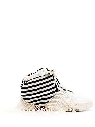 Saint Laurent Smith bandana-detail high-top sneakers - men - Fabric/Fabric/Rubber/Calf LeatherCalf Leather - 41,5 - White