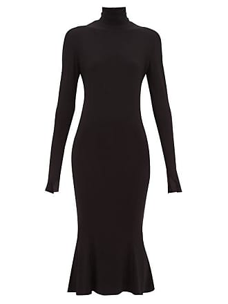 Norma Kamali Roll-neck Stretch-jersey Midi Dress - Womens - Black