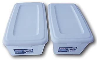 Sterilite 19608006 41 Quart/39 Liter Underbed Storage Box Clear with White Lid 6-Pack