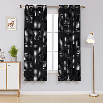 Deconovo Thermal Insulated Blackout Curtains 52x72 inch - Grommet Room  Darkening Window Curtains for Bedroom (52x72 inch, Black, Set of 2 Panels)  