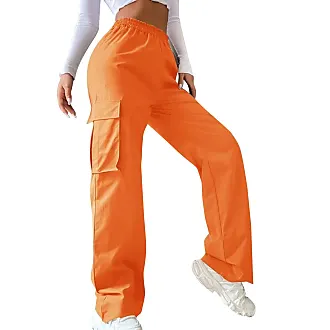 Frauen Cargo Hose Damen Low Waist Weites Bein Crago Pants Y2K Baggy Jeans  für Teenager Mädchen Casual Bauchweg 