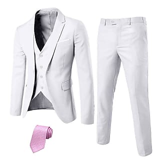 EastSide Men's Slim Fit 3 Pieces Suit Jacket Vest & Pants One Button Blazer Set 