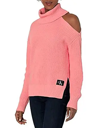 Calvin Klein Women Mixed Media Layered Sweater, Mocha Heather, Small at   Women's Clothing store