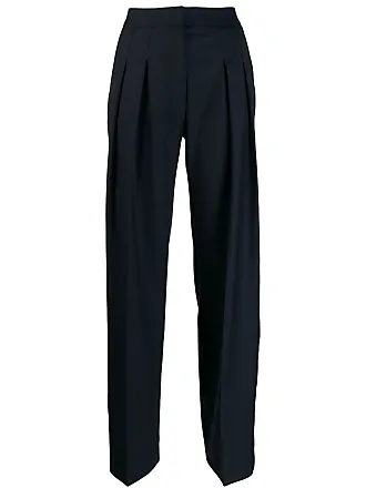 White High-rise pleated canvas wide-leg trousers, Victoria Beckham