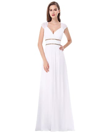 Ever-pretty Womens Sleeveless Floor Length Empire Waist Mother of The Bride 14 US White