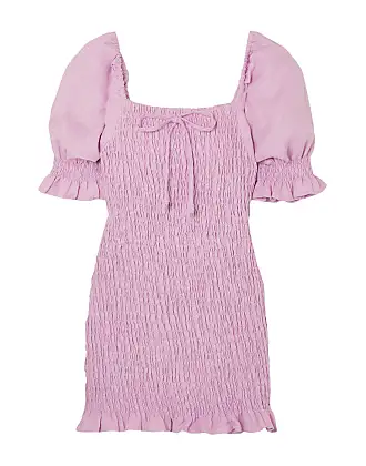 FAITHFULL THE BRAND Llian Linen Mini Wrap Dress in Purple