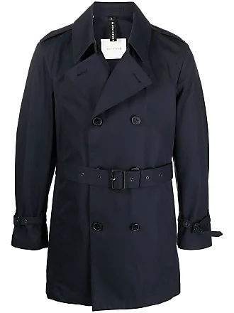 Men's trenchcoat - Widespread notch collar - Dark navy coat - Trenchcoat  for men