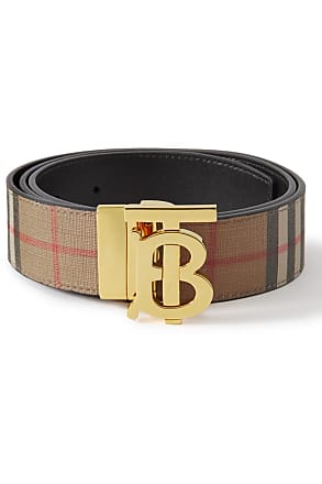 Burberry Black/Beige Beat Check Coated Canvas Reversible Buckle