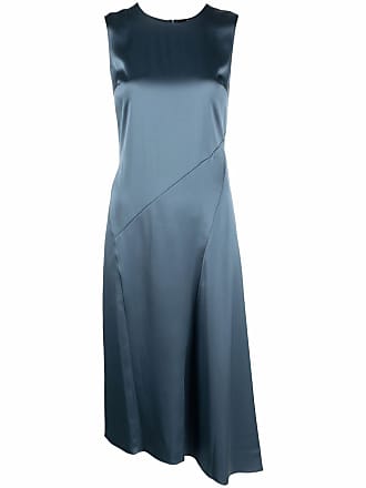 Theory bias-cut satin midi dress - women - Triacetate/Recycled Polyester - 4 - Blue