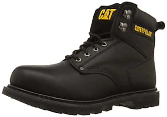 cat black steel toe boots