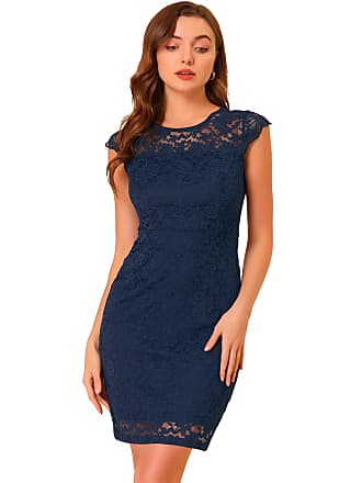 Esprit Lace Dress blue allover print elegant Fashion Dresses Lace Dresses 