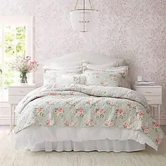 Laura Ashley Amberley Biscuit Reversible Cotton Quilt Set - On