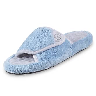 Light Blue Women's Isotoner Memory Foam Slip On Microsuede Slippers 
