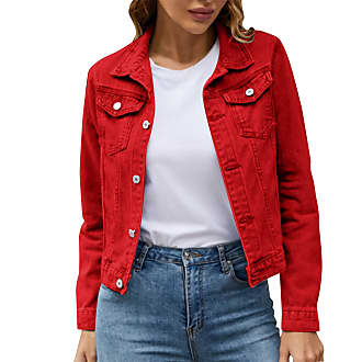 Womens Red Denim Jacket  Denim Jackets - Jacketars