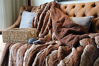Tache  Brown Russian Lynx Luxury Elegant Super Soft Chic Faux Fur Throw Blanket 