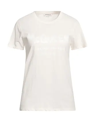 ALEXANDER MCQUEEN Biker Bra Graphic-Print T-Shirt in WHITE