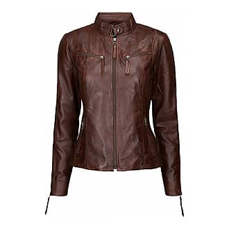 Femme Vêtements Vestes Blousons en cuir Biker jacket 10245 Btfcph en coloris Marron 