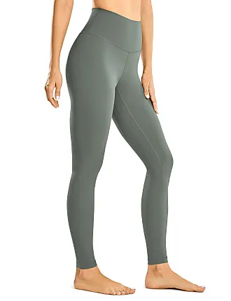 CRZ YOGA Matte Faux Leather Leggings for Women 28'' - High Waisted Stretch  Full Length Leather Pants Workout Pleather Tights Coast Gray X-Small