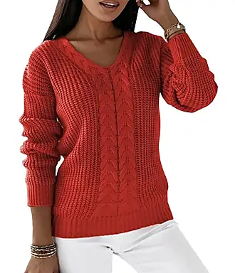 ORANDESIGNE Maglione Donna Maglia Elegante Maglioni Lavorato a Maglie  Autunno Inverno Sweatshirt Oversize Pullover Manica Lunga con Spalle  Scoperte Knitted Bluse Maglieria A Grigio M 