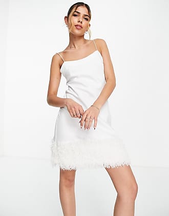 Dannenmann Vestido el\u00e1stico marr\u00f3n-blanco elegante Moda Vestidos Vestidos elásticos 