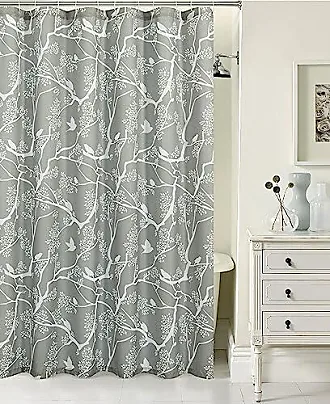 Waterproof Bird Pattern Bathroom Shower Curtain with 12 Hooks