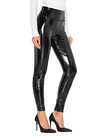  Women's High Waist Faux Leather Leggings Tights Stretchy  Pleather Pants Butt Lift Dressy Leggings (Small,Scrunch Butt-Black) :  Clothing, Shoes & Jewelry