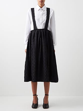 Comme Des Garçons Comme Des Garçons Comme Des Garçons - Check Satin-jacquard Pinnafore Dress - Womens - Black