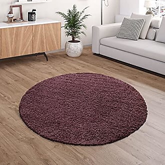 Größe Teppich Hochflor Silk Shaggy modern Design einfarbig violett rot weiss v 