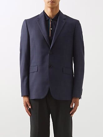 Paul Smith Single-breasted Checked Wool-twill Suit Jacket - Mens - Navy