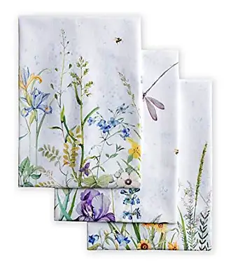 Maison D' Hermine Indian Floral 100% Cotton Set Of 3 Multi-Purpose Kitchen  Towel Soft Absorbent Dish Towels Tea Towels Bar Towels Spring/Summer (20  Inch By 27.50 Inch)