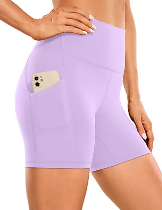 CRZ YOGA Butterluxe Womens Biker Shorts 8 Inches with Pockets High Waisted