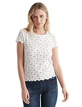 Lucky Brand T Shirt Womens XS Extra Small Gray Polka Dot Short Sleeve  Jersey