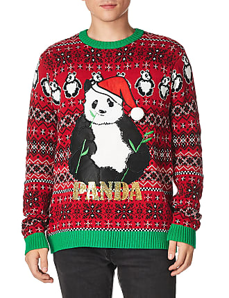 JING SHOW BUSSINESS Womans Funny Winter Panda Christmas Tree Ugly Christmas Sweater
