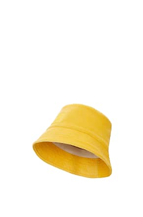 Fisherman hat in canvas and calfskin Yellow - LOEWE