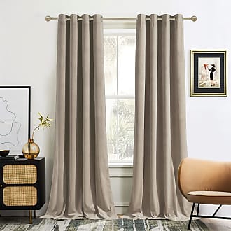 84 inch H Beige Home Bedroom Doorway/Window Treatment Velvet Curtain Panel Drape 