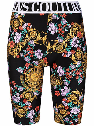 Versace Jeans Couture baroque floral pattern shorts - women - Polyamide/Spandex/Elastane - 38 - Black