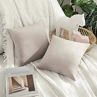 MIULEE Black Throw Pillow Cover with Tassels Fringe Velvet Soft